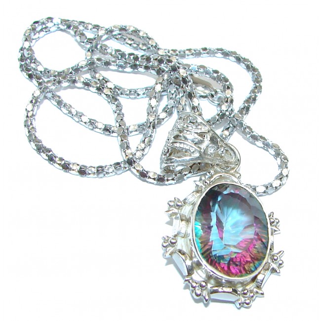 Magic Reef Rainbow Topaz .925 Sterling Silver handmade necklace