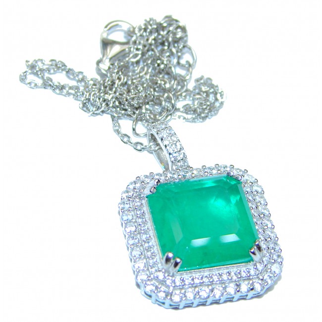 Gallery Masterpiece Blue genuine Turquoise Emerald .925 Sterling Silver necklace