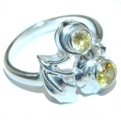 Vintage Style Natural Citrine .925 Sterling Silver handcrafted Ring s. 8 1/2
