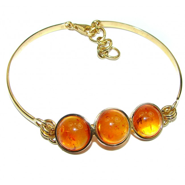 Very unique Natural Baltic Amber .925 Sterling Silver handcrafted Bracelet