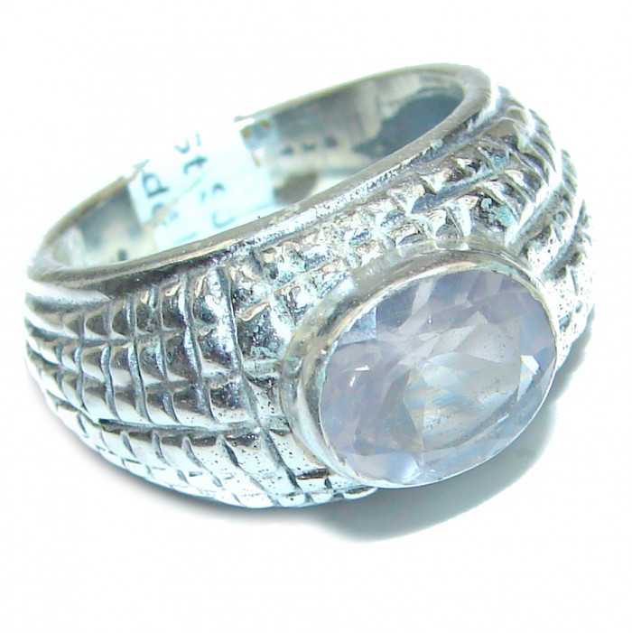 Fancy White Topaz .925 Sterling Silver handmade Ring s. 7 1/2