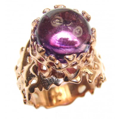 Purple Reef Amethyst Rose Gold over .925 Sterling Silver Ring size 7