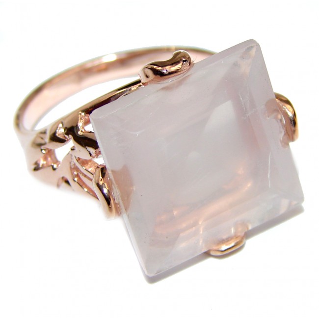 Princess Cut 15ctw Rose Quartz Rose Gold over .925 Sterling Silver brilliantly handcrafted ring s. 8