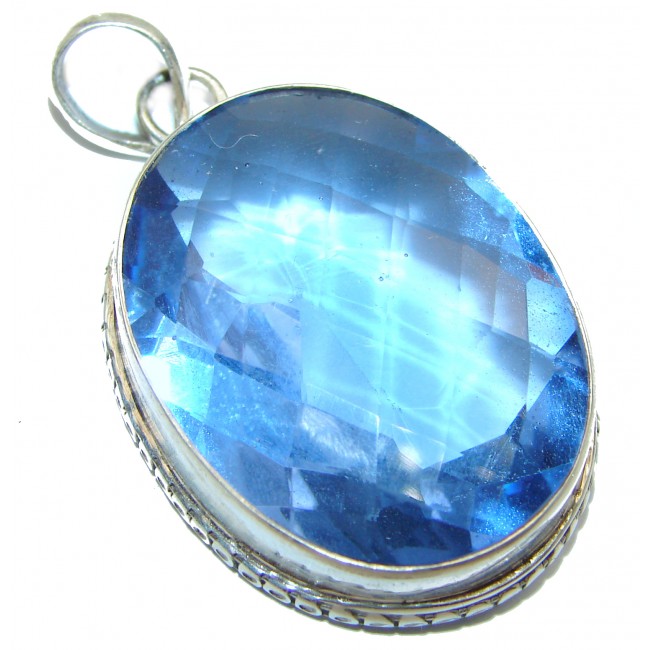 Royal quality genuine 55ctw Quartz .925 Sterling Silver handcrafted Pendant