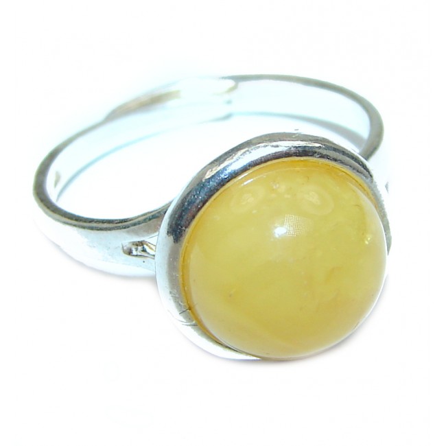 Baltic Amber .925 Sterling Silver handcrafted Ring s. 6 adjustable