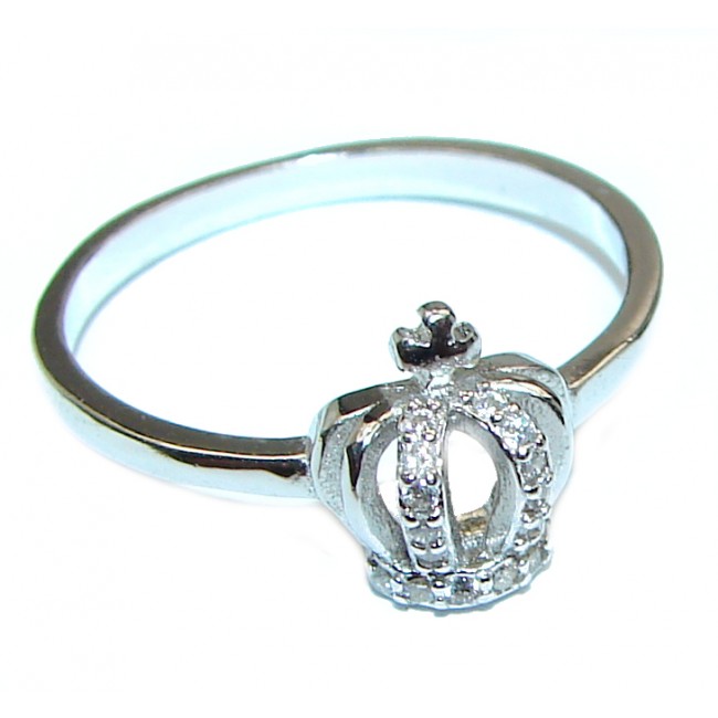 Princes White Topaz .925 Sterling Silver handmade Ring s. 7