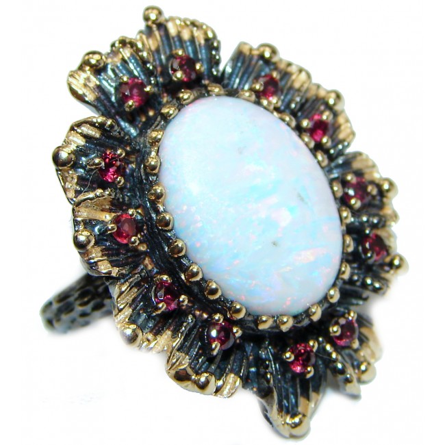 Japanese Opal 14K Gold over .925 Sterling Silver handcrafted ring size 7 1/4