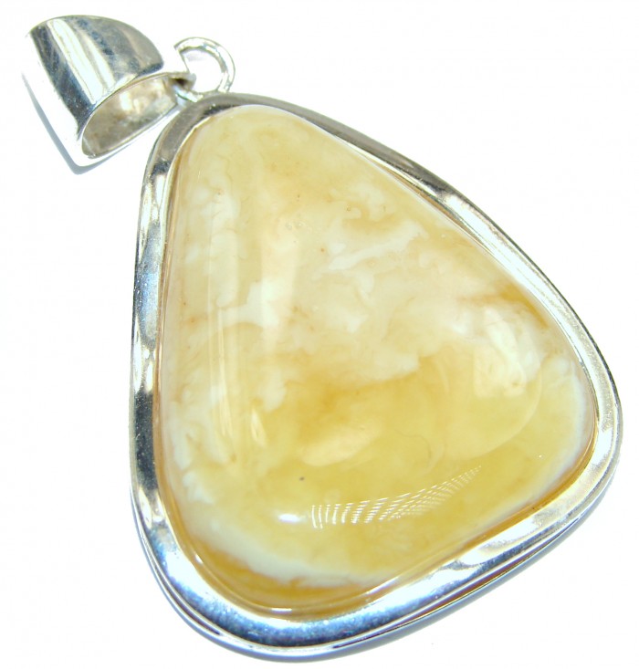 Incredible Beauty Natural Baltic Butterscotch Amber .925 Sterling Silver handmade Pendant