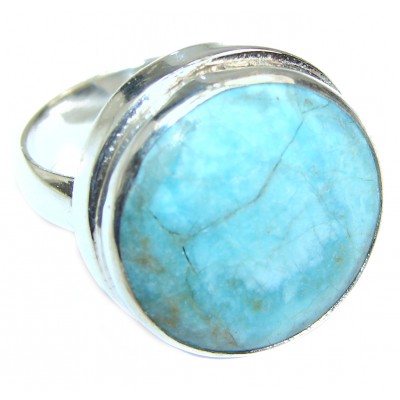 Real Treasure GENUINE Blue Aquamarine .925 Sterling Silver handmade ring s. 8