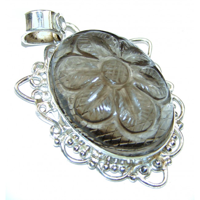 Vintage Style Beauty Smoky Topaz .925 Sterling Silver handmade Pendant
