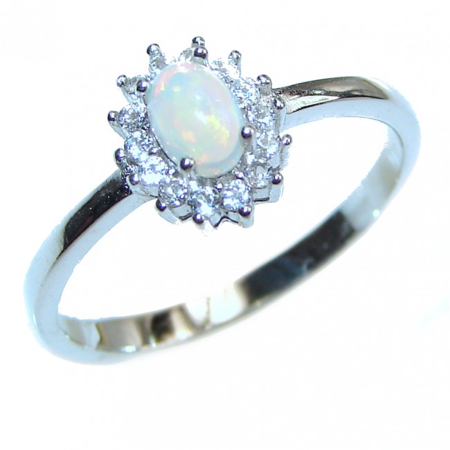 Perfection Genuine Mexican Opal Tanzanite .925 Sterling Silver handmade Ring size 9