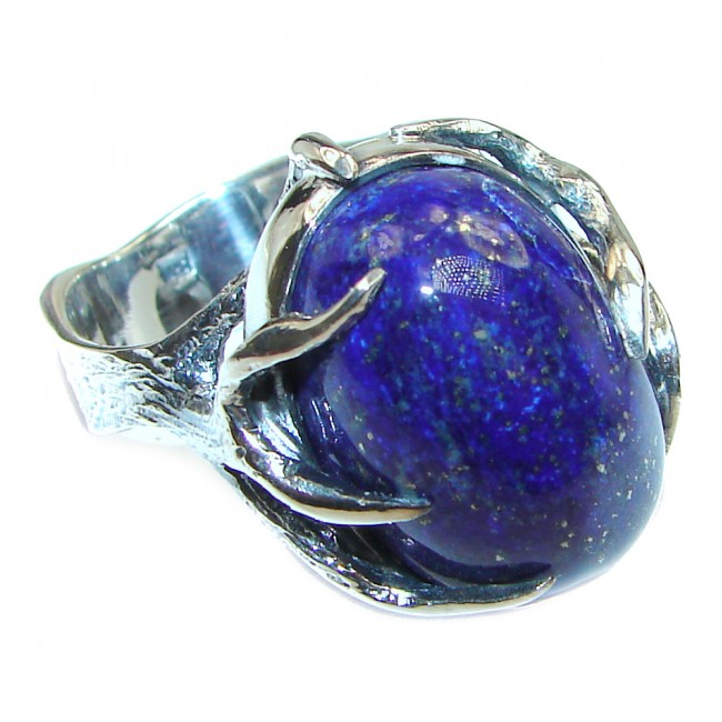Natural Lapis Lazuli .925 Sterling Silver handcrafted ring size 9 1/4