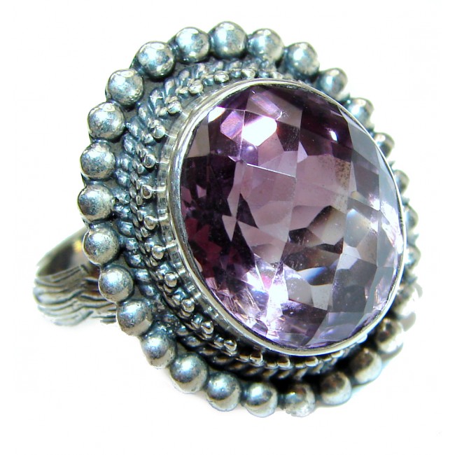 Purple Perfection Amethyst .925 Sterling Silver Ring size 8 adjustable