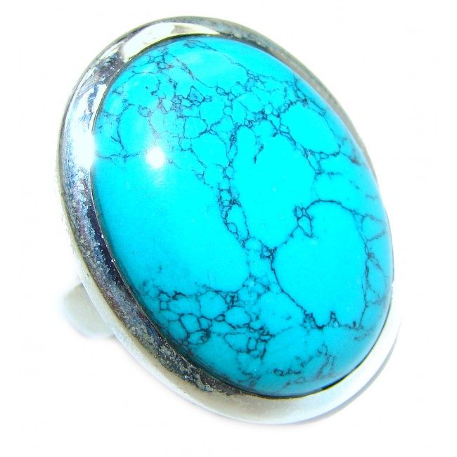 Great quality Turquoise .925 Sterling Silver handcrafted Ring size 9