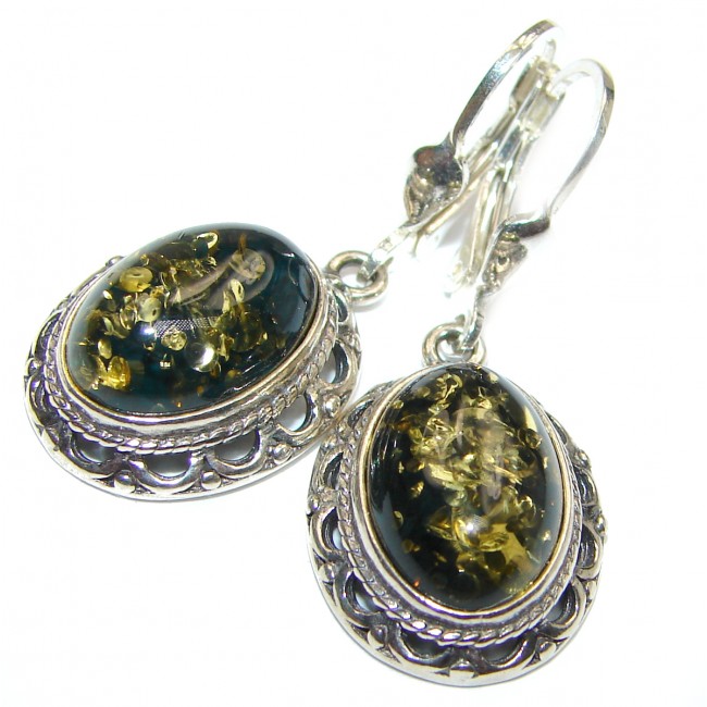 Golden Tears Baltic Polish Amber .925 Sterling Silver Earrings