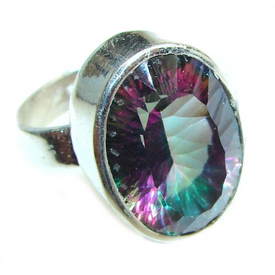 Perfect Mystic Topaz Sterling Silver Ring s. 8