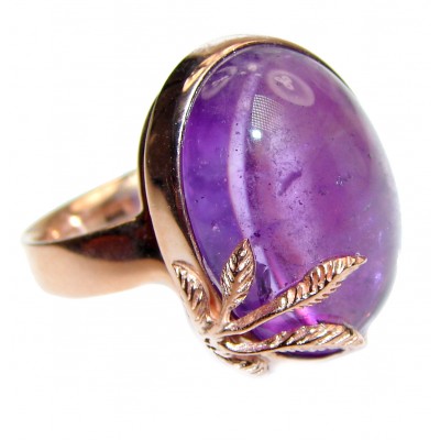 24ctw Purple Perfection Amethyst 18K Rose Gold over .925 Sterling Silver Ring size 8 adjustable