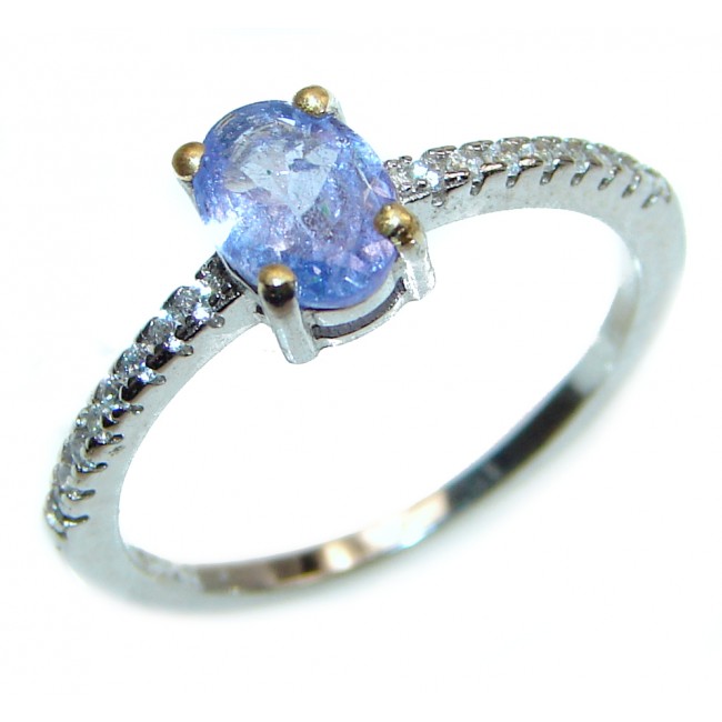 Bouquet of Flowers 1.5ctw Authentic Tanzanite .925 Sterling Silver handmade Ring s. 6