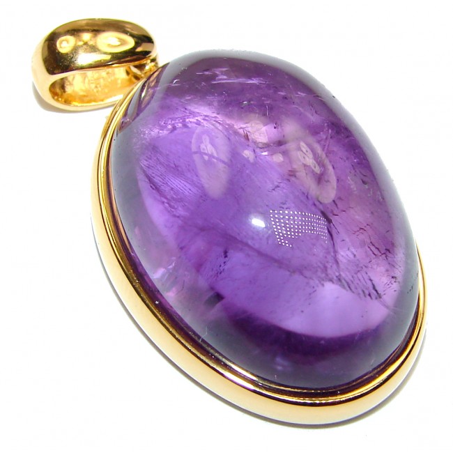 Lilac Blessings spectacular 64.3ct Amethyst 18K Gold over .925 Sterling Silver handcrafted pendant
