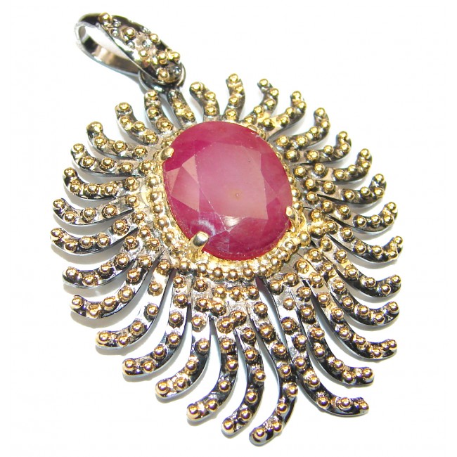 Authentic Kashmir Ruby .925 Sterling Silver handcrafted Pendant