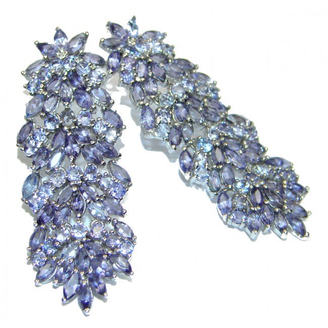 Pure Perfection Aquamarine Tanzanite .925 Sterling Silver earrings