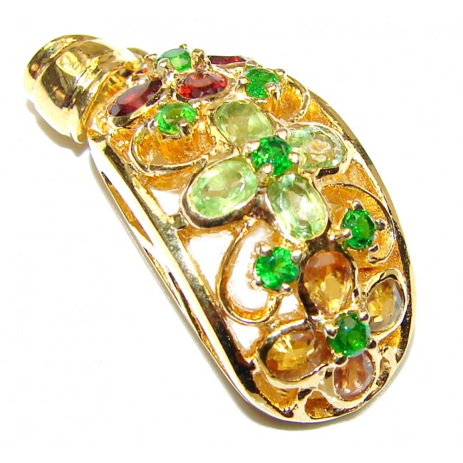 Valentina Emerald Tourmaline 14ctw Gold over .925 Sterling Silver handcrafted pendant