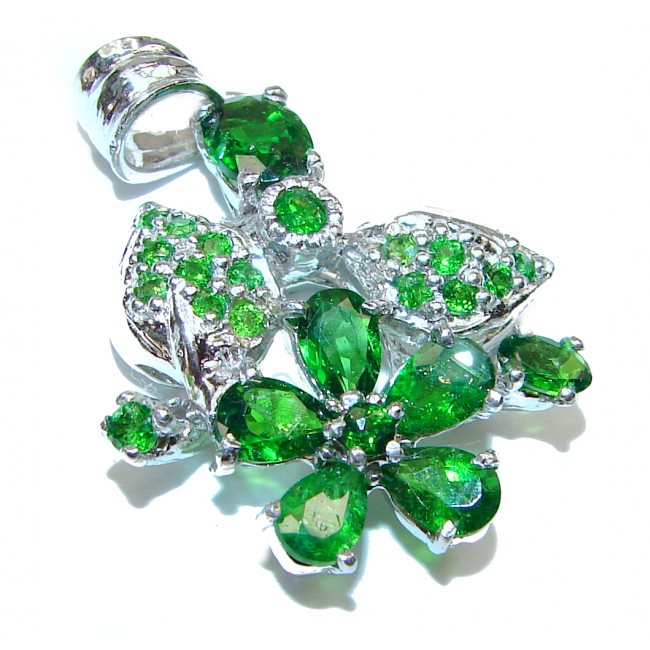 Authentic Chrome Diopside .925 Sterling Silver Pendant