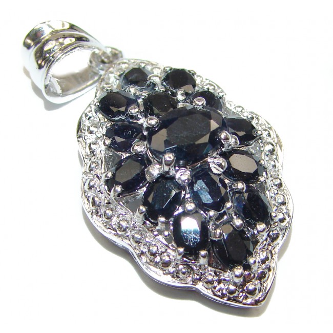 Real Vintage Beauty Natural Sapphire .925 Sterling Silver Pendant