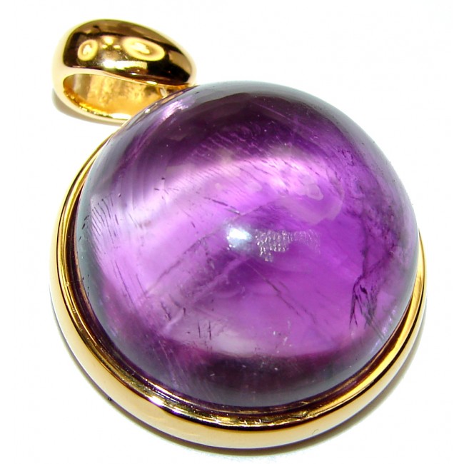 Purple Moon Genuine Amethyst 18K Gold over .925 Sterling Silver handcrafted pendant
