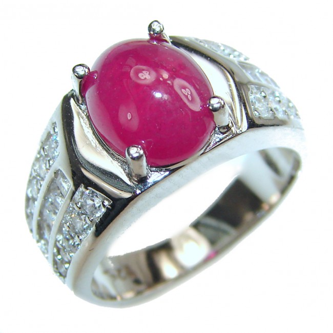Genuine Ruby Gold over .925 Sterling Silver handcrafted Statement Ring size 7