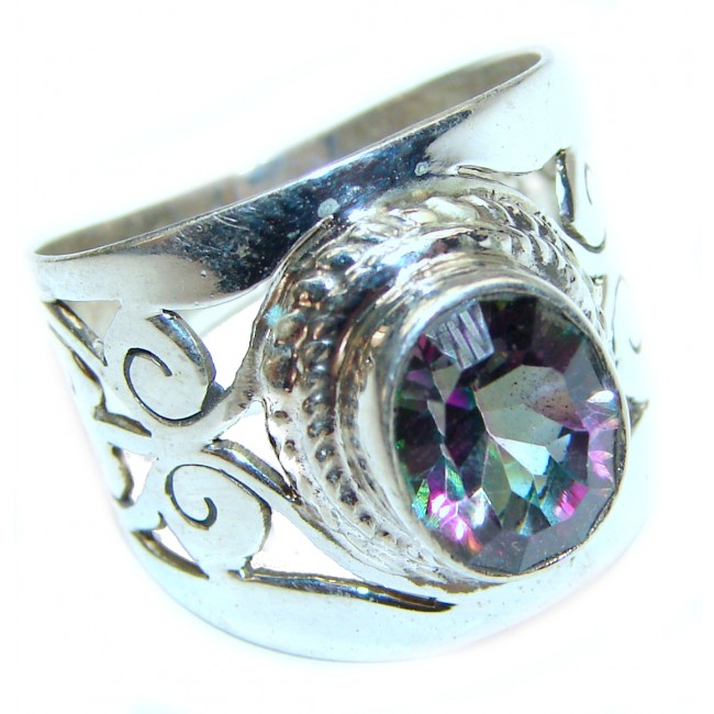 Awesome Natural Magic Topaz .925 Silver Ring size 8 3/4