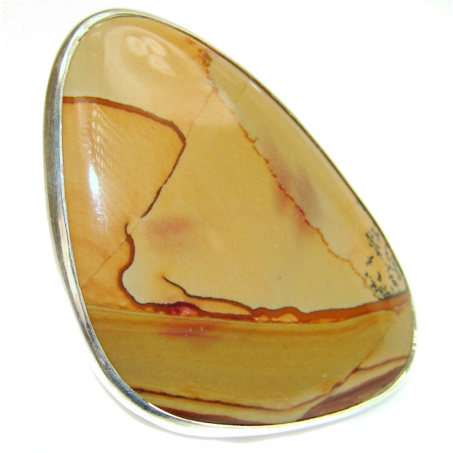 Huge Picture Jasper .925 Sterling Silver handcrafted ring s. 7 3/4