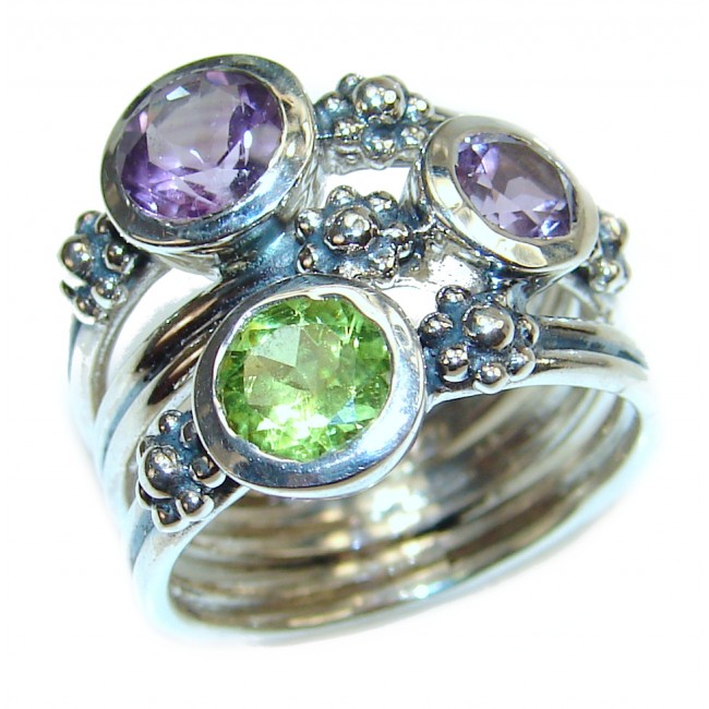Purple Beauty genuine Amethyst .925 Sterling Silver handcrafted Ring size 7