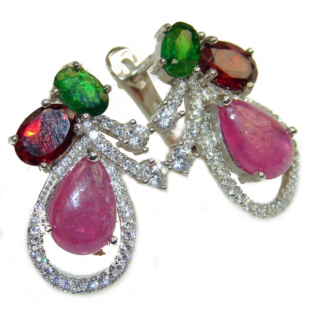 Carmen Ruby .925 Sterling Silver handmade earrings