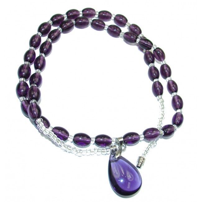 Purple Queen authentic Amethyst Silver handcrafted necklace