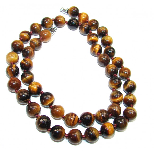 39.9 grams Rare Unusual Natural Tigers Eye Beads NECKLACE
