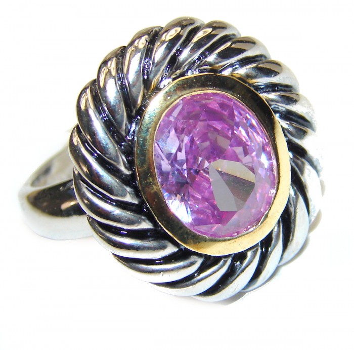 Ultra Fancy Cubic Zirconia .925 Sterling Silver Cocktail ring s. 7 1/4