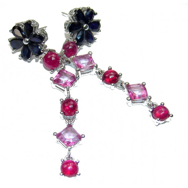 Great quality authentic Ruby .925 Sterling Silver handcrafted earrings