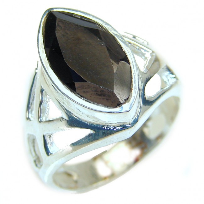 Black Onyx .925 Sterling Silver handcrafted ring; s. 11