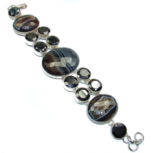 Aura Of Beauty Agate Onyx .925 Sterling Silver handcrafted Bracelet