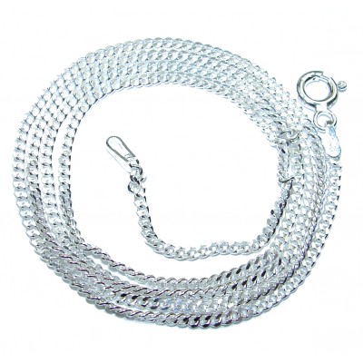 Cuban design Sterling Silver Chain 20'' long, 1 mm wide