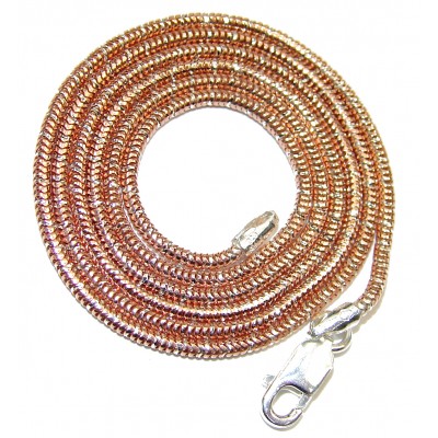Real Snake Rose Gold over .925 Sterling Silver Chain 20'' long, 1.5 mm wide