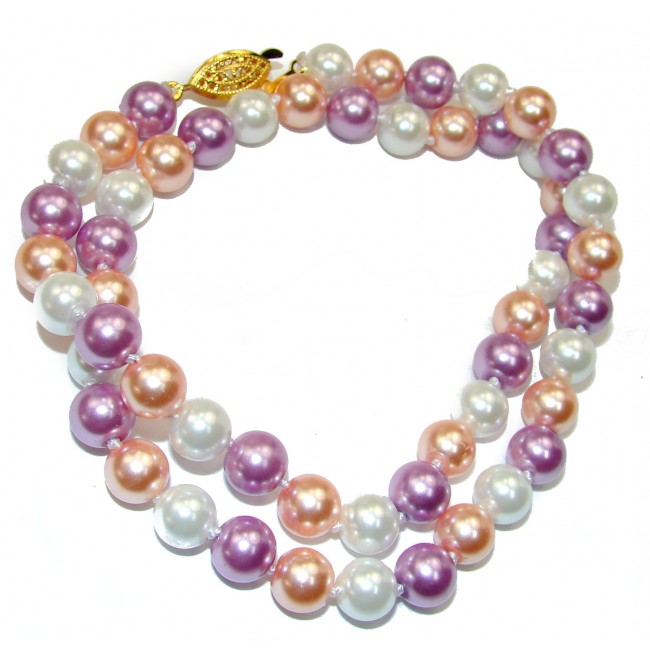 Multicoor Pearl .925 Sterling Silver handmade Necklace