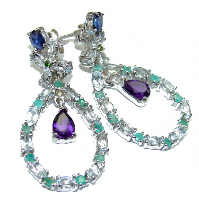 Ornient Beauty Authentic Amethyst .925 Sterling Silver handcrafted earrings