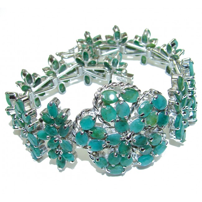 Gabriella authentic Emerald .3925 Sterling Silver handcrafted Bracelet
