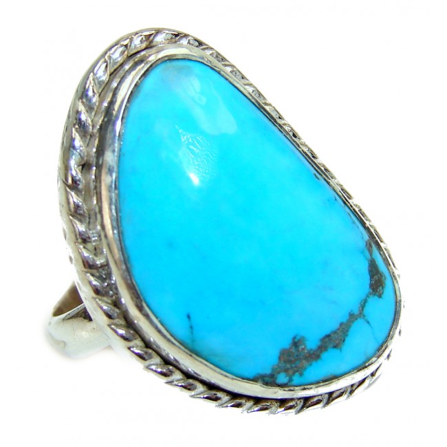 Authentic Turquoise .925 Sterling Silver ring; s. 6 1/2