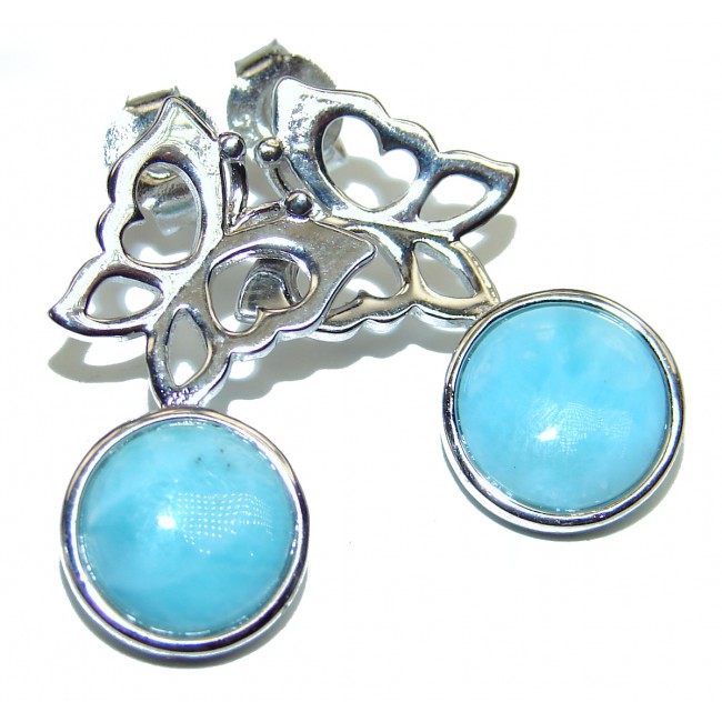 Blue Larimar .925 Sterling Silver handmade earrings