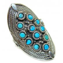 Authentic Turquoise .925 Sterling Silver  ring; s. 7 1/2