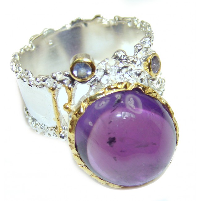 Authentic Amethyst.925 Sterling Silver Ring size 8 1/4