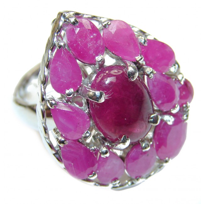 Gabriella Victorian Style Ruby .925 Sterling Silver ring; s. 7 1/4